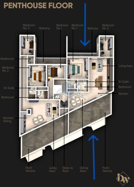 Highly Finished 2 Bedroom Penthouse For Sale  In Haz-Zabbar.